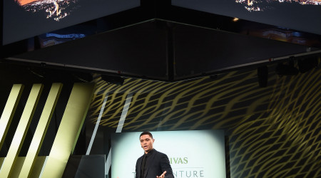 NEW YORK, NY - JULY 14:  Host Trevor Noah on stage at Chivas' The Venture Final Event on July 14, 2016 in New York City.  (Photo by Michael Loccisano/Getty Images for Chivas The Venture) *** Local Caption *** Trevor Noah